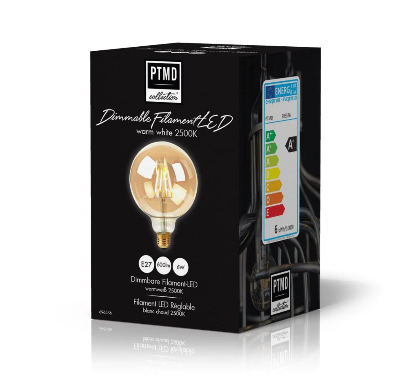 Leuchtmittel E27 - LED Filament gold Birne Ball Ptmd 6w 600lm