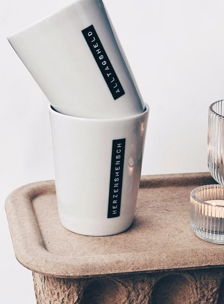 Tasse Herzensmensch Black Goldscherben