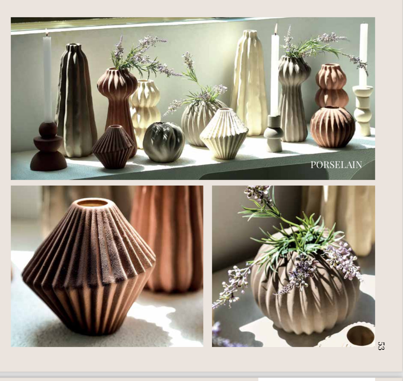 Tiggy clay porselain round pot wavy S Ptmd