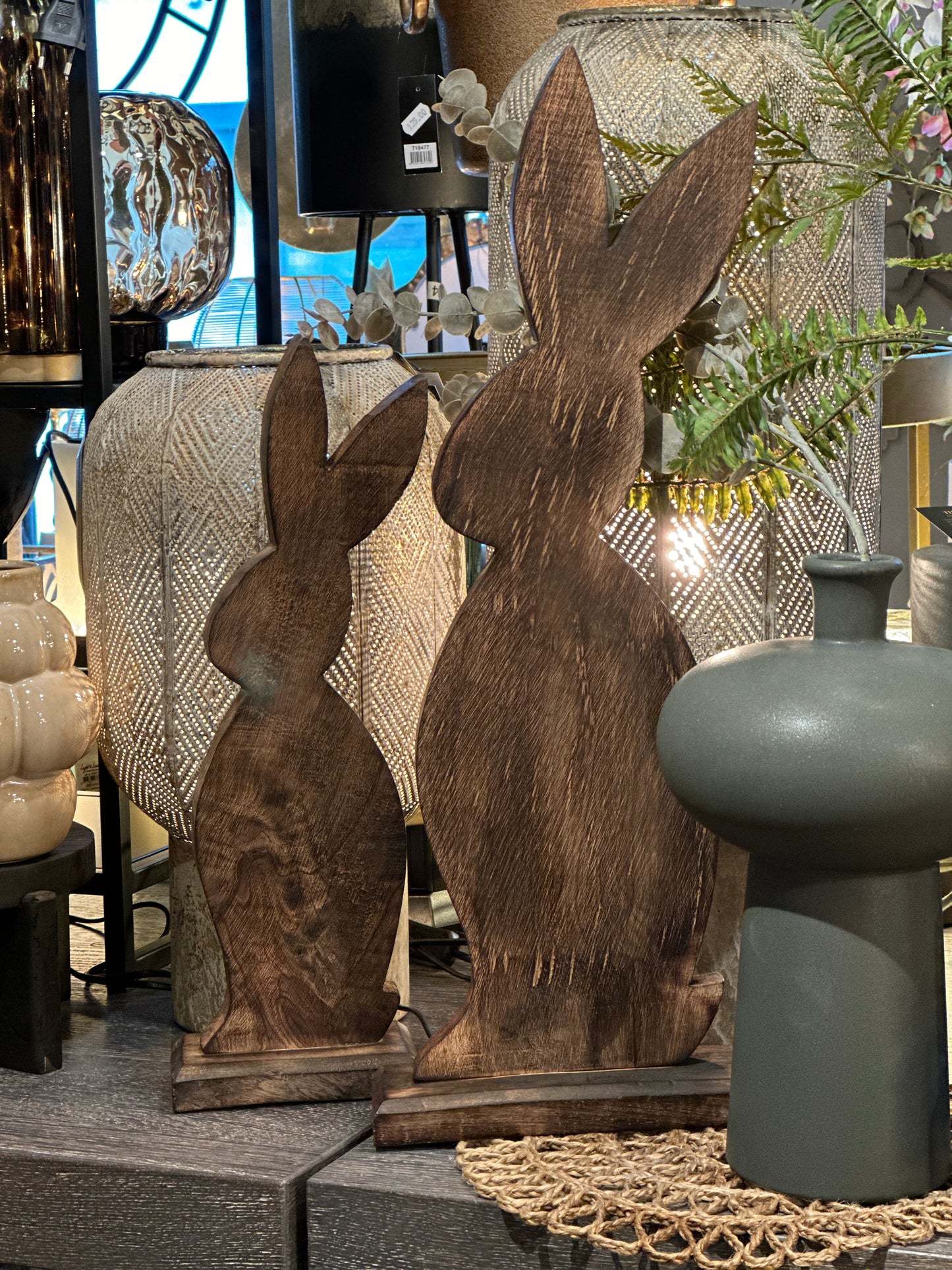 Kiristi Brown wood rabbit statue big S 719845 Ptmd