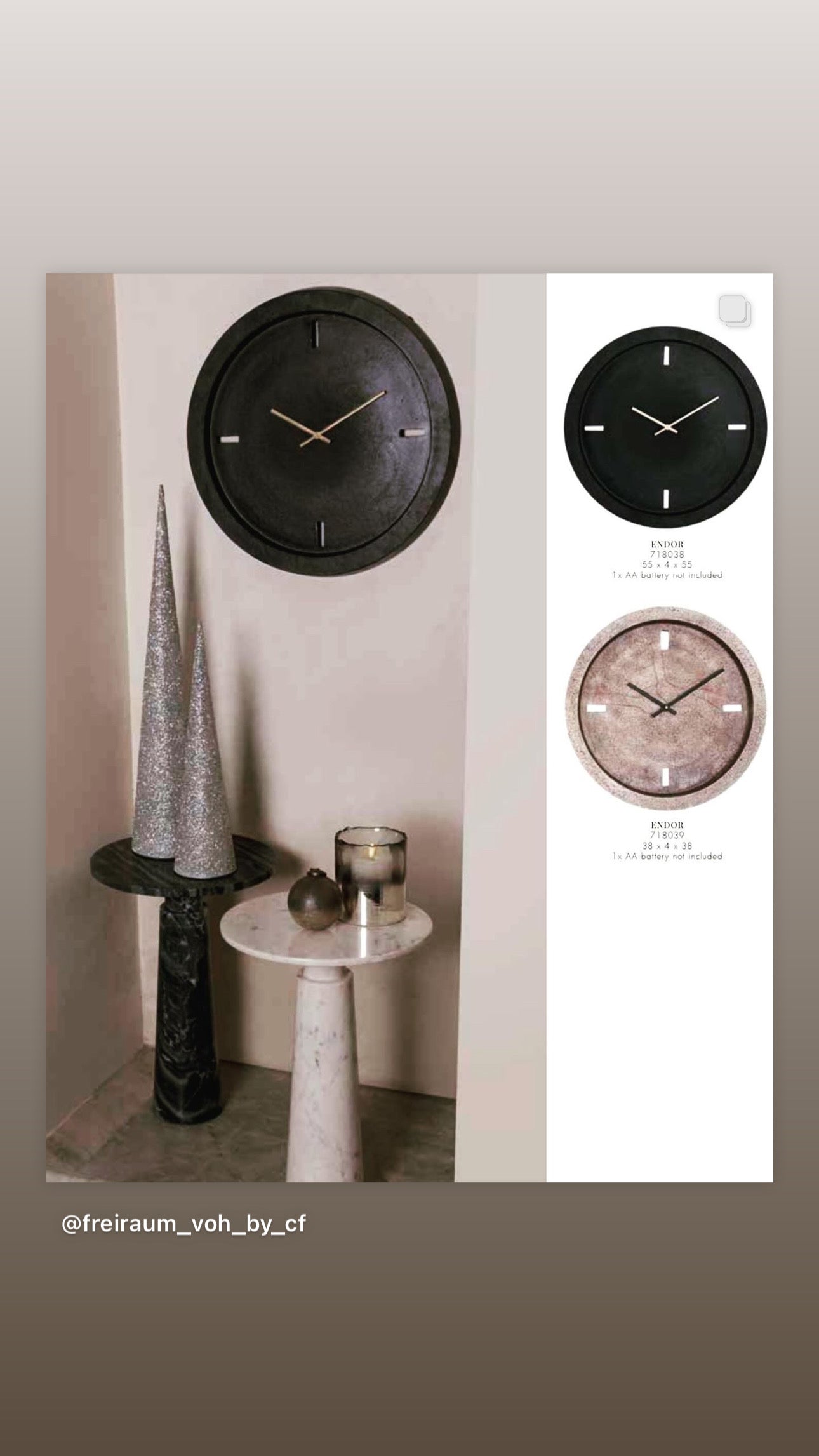 Endor Gold aluminium clock with cutout dashes round 38.0 x 38.0 x 4.0 cm