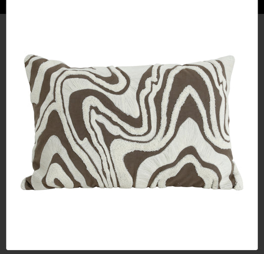 Kissen Zaraa Taupe cotton cushion weavy pattern rectangle