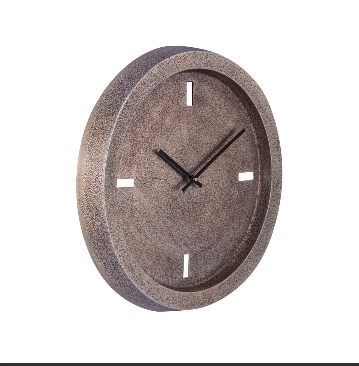 Endor Gold aluminium clock with cutout dashes round 38.0 x 38.0 x 4.0 cm