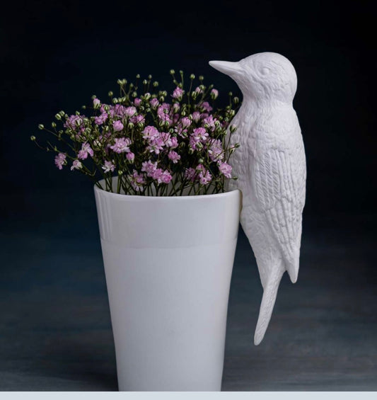 SPECHT Vogel Deko-Objekt
Deko-Vogel in Form eines Spechtes aus feinem Knochenporzellan (Bone China) Farbe: Weiß